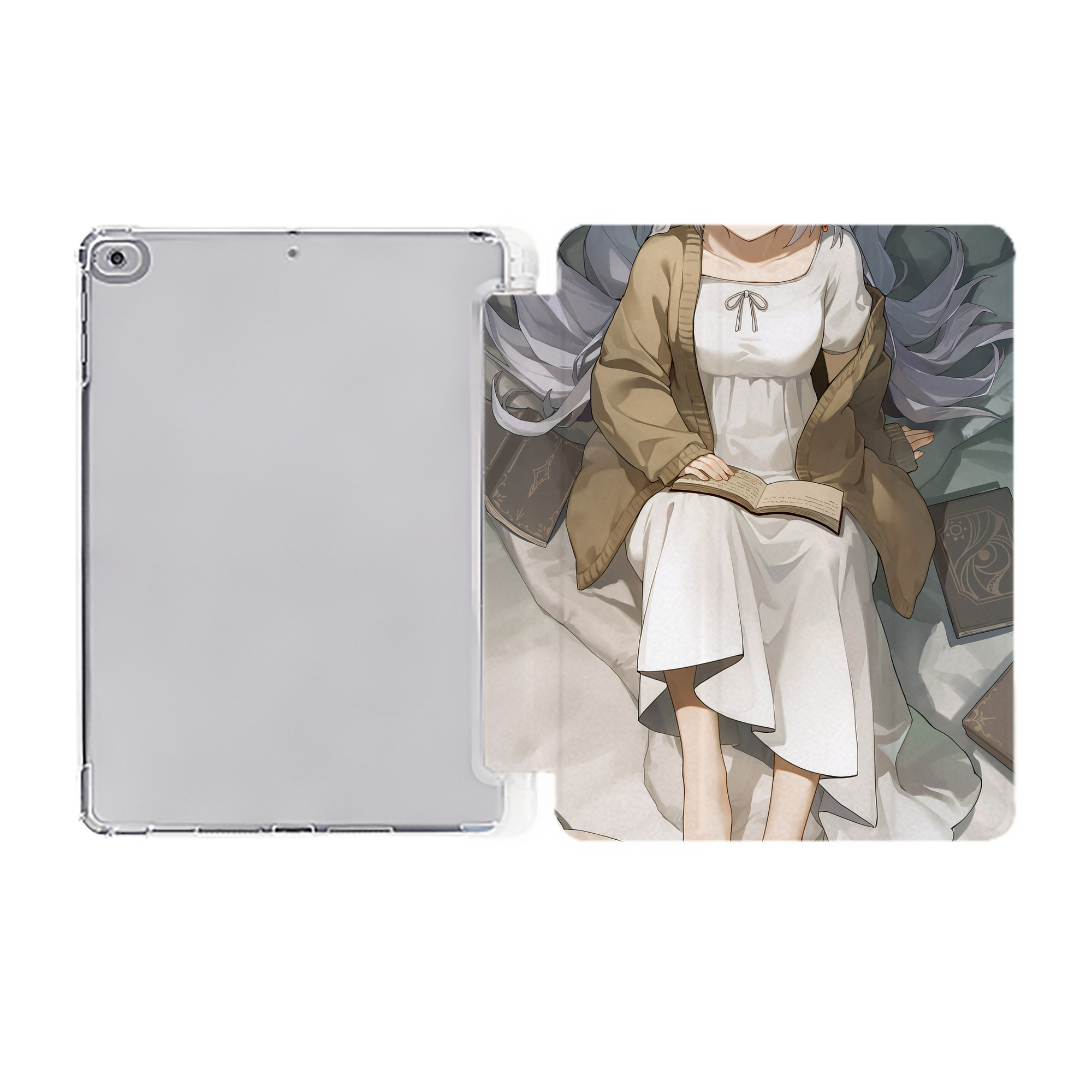 （画像用） 葬送のフリーレン Frieren IPad ケース ペン収納付き 三つ折りスタンド PUレザー×シリコン 対応機種9.5/10.5/10.9インチ